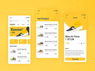 Nike App two color design app app concept app design app ui design ui