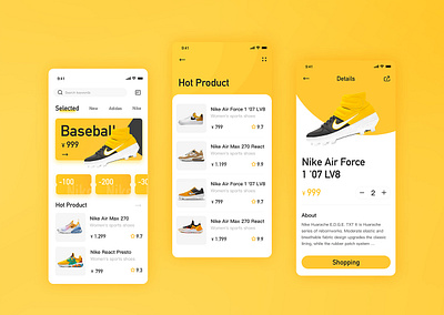 Nike App two color design app app concept app design app ui design ui