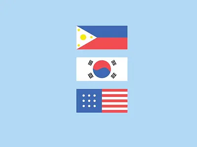 Flag Style flags philippines south korea usa