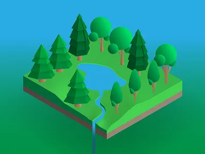 IsometricTrees Island adobe illustrator cc illustration illustrator isometric isometric art isometric illustration vector vectortwist
