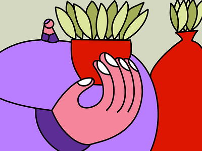 Man holding a plant illustration man plant