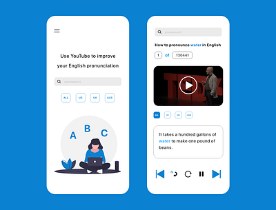 English pronunciation app adobe xd app design figma mobile modern purple sketch ui ux