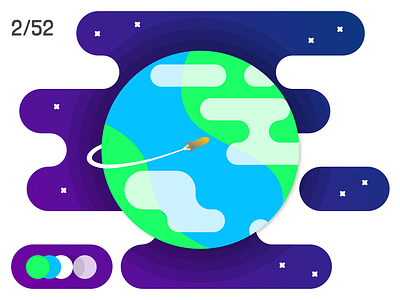 Rocket around the planet challenge earth illustration rocket vector weekly challenge