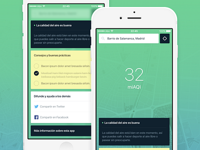 Air quality app for iOS quick concept air quality check check list checked concept environment fun ios iphone just for fun map map app old design pollution quick design system system design warning weather wheater app