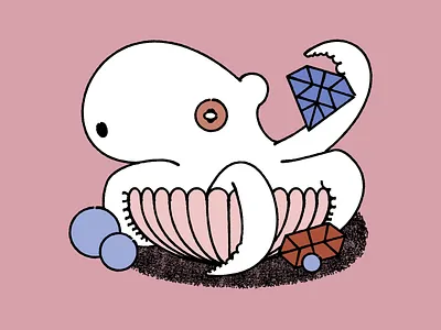 Flawless illustration lineart octopus shell simple