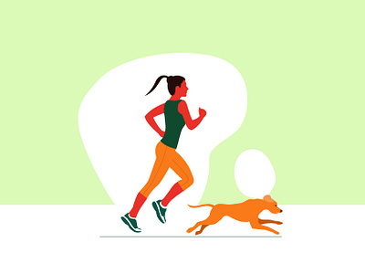 Girl Running adobe adobe illustrator color colorful concept dog illustration girl character graphic design handmade illustration kundariarts ui