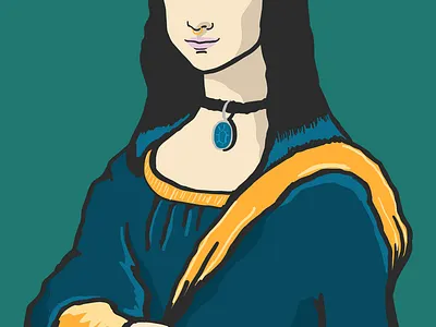 Modern Day Mona Lisa adobe adobeillustrator art color design drawing illustration illustrator modern monalisa portrait vector