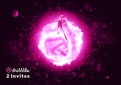 Dribbble Invites branding character concept creative design digital dribbble dribbble best shot dribbble invite dribbble invites dribble illustration logo racing raster space spaceman vector