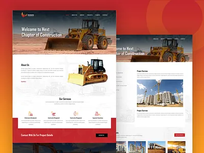 Web Design for Construction Company business website civil website construction company construction website corporate website design engineering website red sketch ui design uidesign user interface ux uxdesign web website