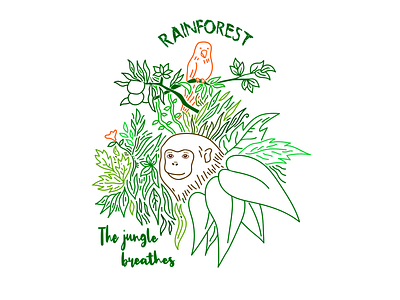 Rainforest design illustration illustrator jungle rainforest tshirt tshirt art tshirt design tshirt designer vector