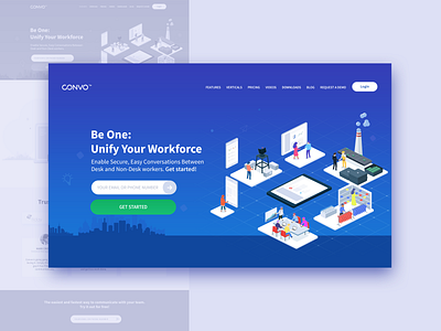 Convo Website Banner banner collaboration convo getstarted illustration ui web design website workforce