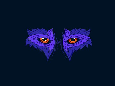 Inktober Day 06. Husky black dark eyes husky illustration inktober inktober2019 orange purple