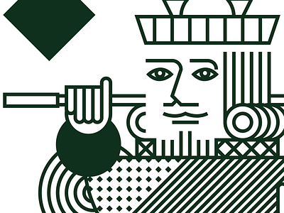 Kings & Strokes: Close up art brand branding cards icon kareemgouda king line art lineart lines logo design spade stroke