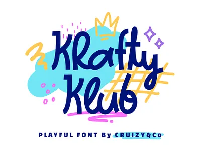 Krafty Klub Font Cover children fun playfulfont typeface