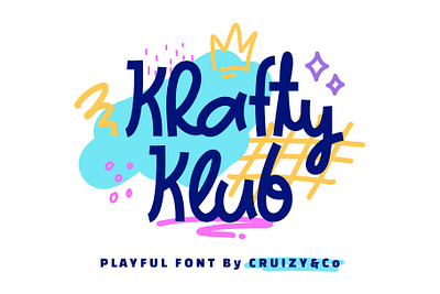 Krafty Klub Font Cover children fun playfulfont typeface