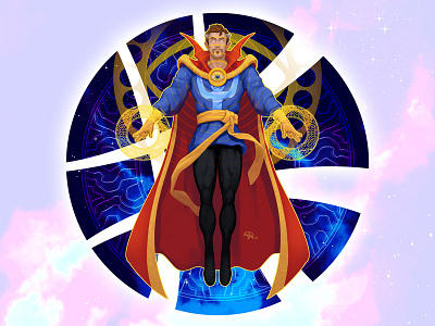 Doctober 07: Dr. Stephen Strange art character circle comics digital painting doctor doctor strange enchanted illustration magic marvel mystical