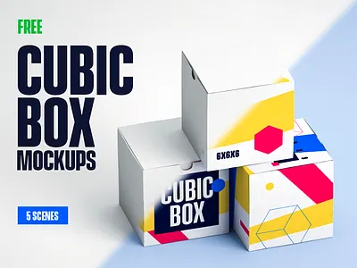 5 FREE Cubic Box Mockups box mockup mockup template mockups package design package mockup packaging psd mockup
