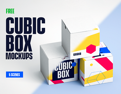 5 FREE Cubic Box Mockups box mockup mockup template mockups package design package mockup packaging psd mockup