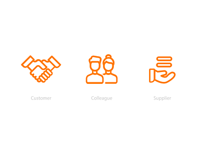 Icons colleague customer flat icons outline supplier