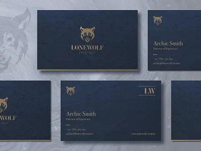 Business Card Lonewolf branding business card card classic creative daily design elegant illustration logo logo design practice typography vector vintage wolf