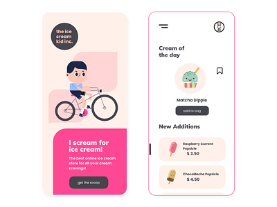 the ice cream kid inc. adobexd app app design design logo ui ui ux ui design uidesign ux