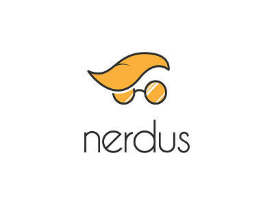 nerdus black and yellow clean glass glasses logo and branding minimal nerd nerdy sans serif yellow