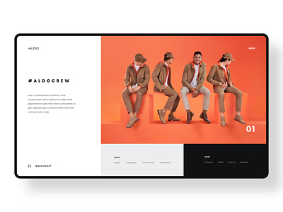 ALDO Concept aldo branding concept design fashion minimal redesign typography ui ui design web