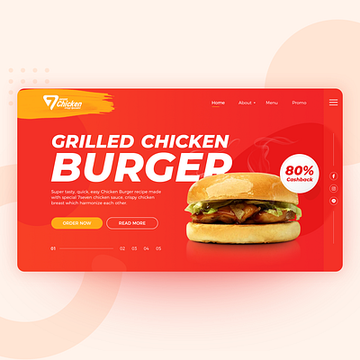7Seven Burger Landing Page Concept branding design designs exploration food homepage landing page red restaurant ui ui design ux web web design website