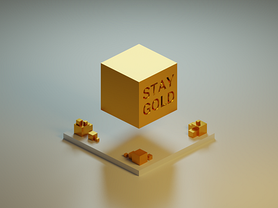 Stay gold! 3d blender blender3d diorama gold isometric isometric design isometric illustration low poly