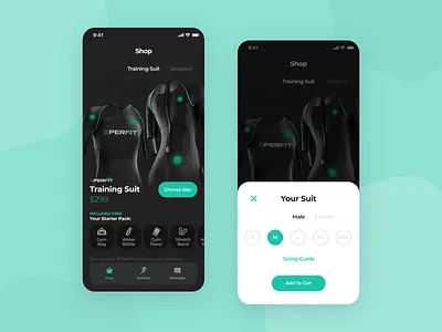 Mobile App - Shop Fitness Training Suit app clean flat minimal mobile ui ux