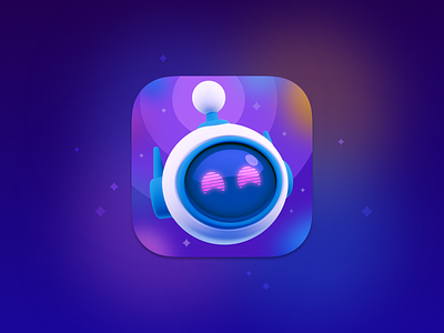 Apollo icon 3d apollo app galaxy icon icon design illustration ios iphone reddit robot space