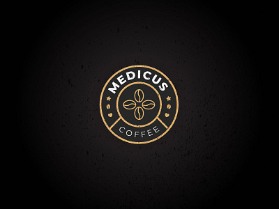 Coffee company logo badge bean circle coffee logo medic retro