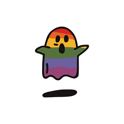 Ghost gay pride ghost halloween illustration lgbt pride rainbow