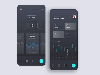 The concept of draft-The weather monitoring app gain gainesville typography ui ux 图形 数据 概念 界面设计 监控 网页设计