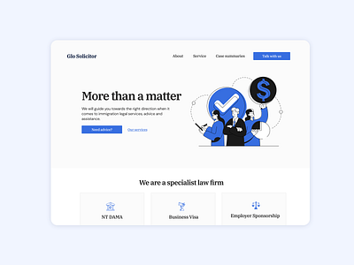 Law Firm Landing Page branding design illustration layout minimal typography ui ux web webdesign website