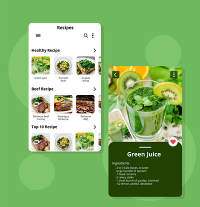 Recipes App app design illustration mobile mobile ui ui ux