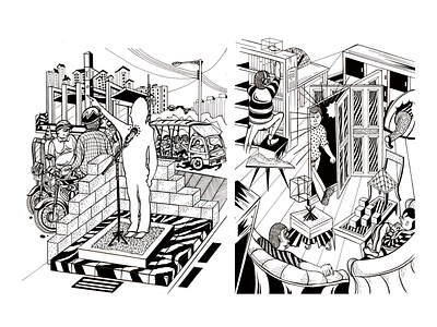 A Museum That Is Not Exhibition Illustration branding design illustration