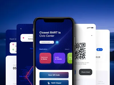 BART app app design live location train transit transport travel ui