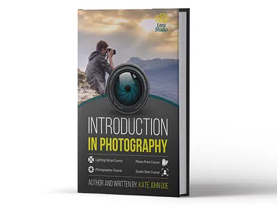 Photography Training Course Book Template book book cover business camera course courses cover design dslr grey image institute lenses lessons light model movie photo photograph