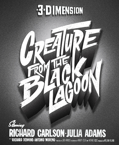 "Creature from the black lagoon" Horror typographic series 3d type cinema creature from the black lagoon film posters halloween halloween posters handlettering horror movies illustrated type illustrated typography illustration letterer lettering letters mondo type typographer typography typography art vintage horror