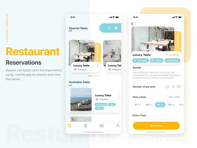 Restaurant Reservation app app booking design illustration mobile app mobile app design reservation restaurant sketch typography ui ux vector