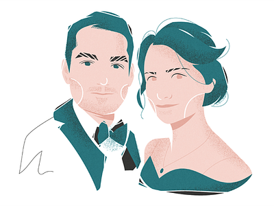 matching couple adobe illustrator artwork couple face family grainy green illustration man noise pair portrait texture vector vector illustration woman