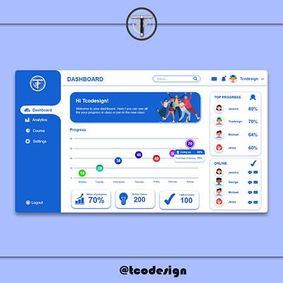 Dashboard Online Courses concept design ui uiuxdesign ux web design website