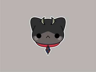 Kuro anime art blueexorcist cat chibi cute exorcist fanart illustration kuro simple vector