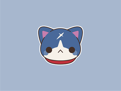 Hovernyan anime art cat chibi cute fanart illustration simple vector watch yokai youkai