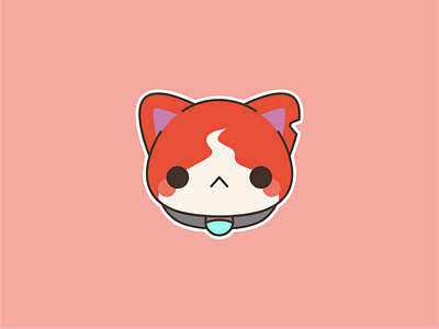 Jibanyan anime art cat chibi cute fanart illustration simple vector watch yokai youkai