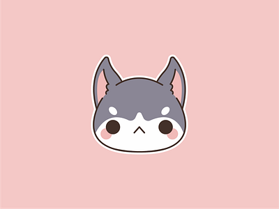 Husky art breed chibi cute dog husky illustration simple vector