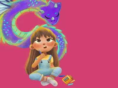 imagination children children book illustration childrenillustration girl character illustration art kid art kidlit kidlitart photoshop wacom intuos