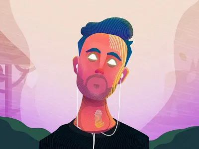 There is a better path art color flat gradient grain illustration portrait