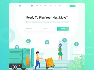 Mover Company Homepage clean company courier design dribbble best shot gradient gradient design gradient icon illustraion landing page landingpage landingpagedesign mover typography ui ux web web design web design and development website